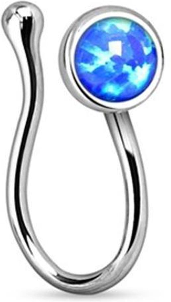 FAKE neuspiercing opal blauw - LMPiercings