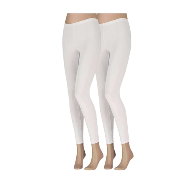 Morethansocks - Legging dames - Basic - 2-Pack - Maat S t/m XXXL - legging dames katoen - dames legging - legging dames volwassenen