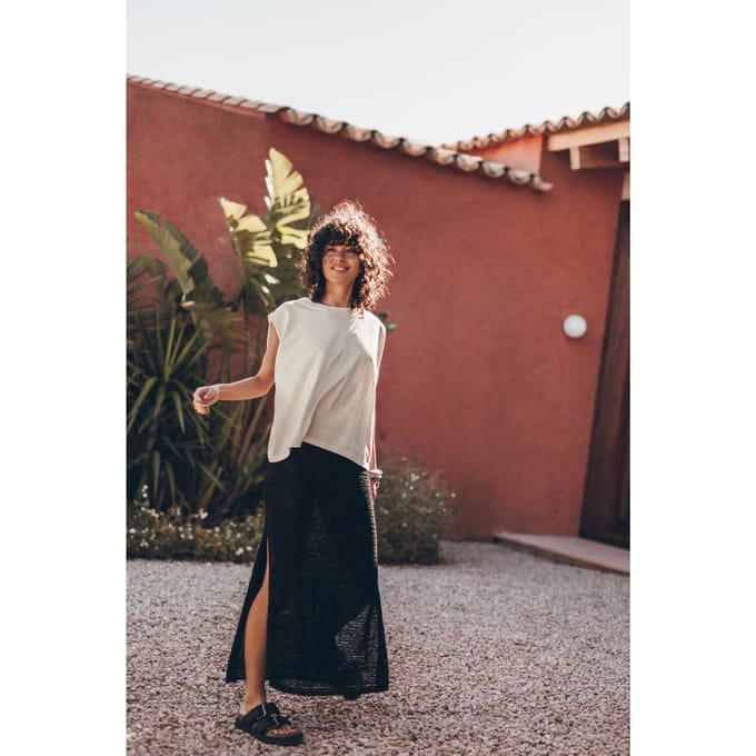 Mikuta The Black Long Knitted Skirt Black Größe: M | Maxiröcke Outlet | Damen | Schwarz