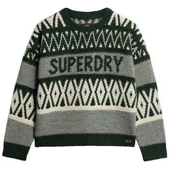 Superdry - Trui met merkpatroon en ronde hals - Dames - Sweaters