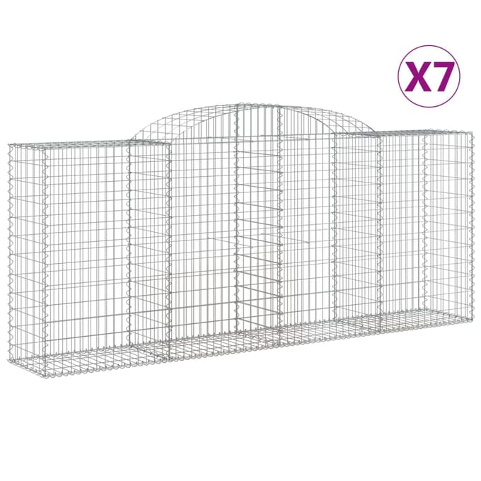 vidaXL - Schanskorven - 7 - st - gewelfd - 300x50x120/140 - cm - ijzer