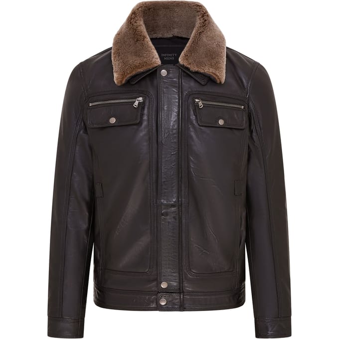 Heren Zwart Trucker Shirt Leren Jack - Tornio