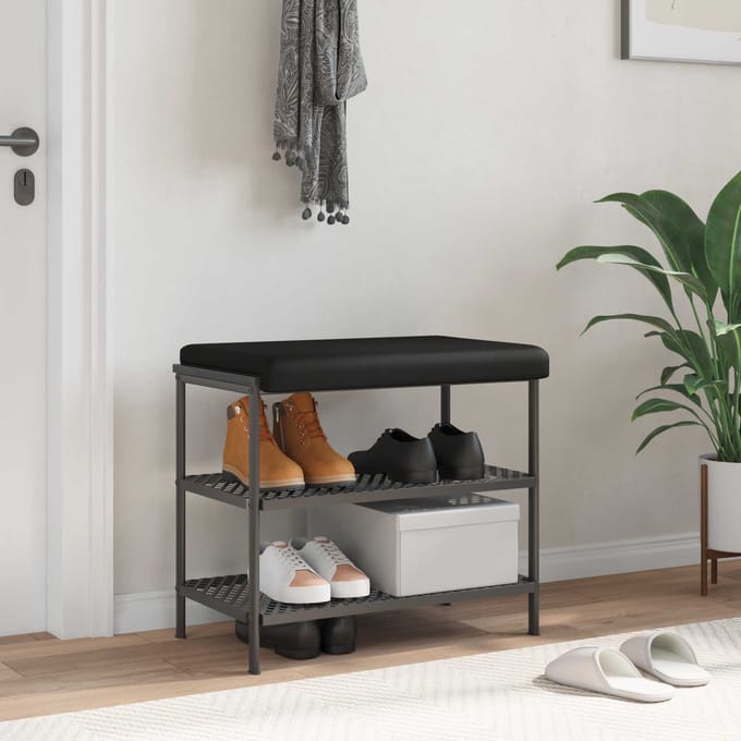 vidaXL - Bankkussen - Kunstleer - Zwart - Diepte - 35 - cm