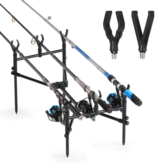 4 STKS Hengelsteun Hoofd Hengel Butt Grip V-kop Hengelhouder style-3 zwart