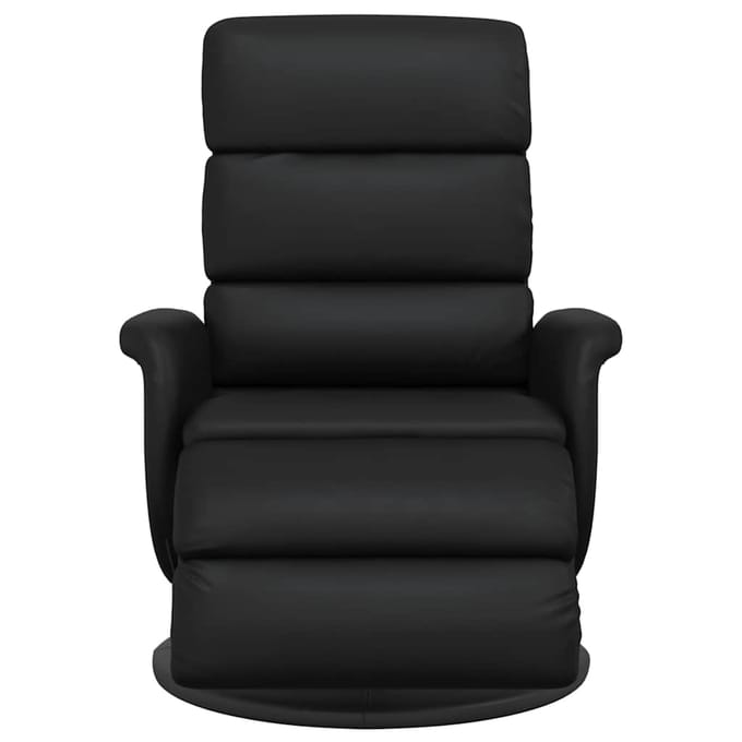 vidaXL - Fauteuil - verstelbaar - met - voetensteun - kunstleer - zwart