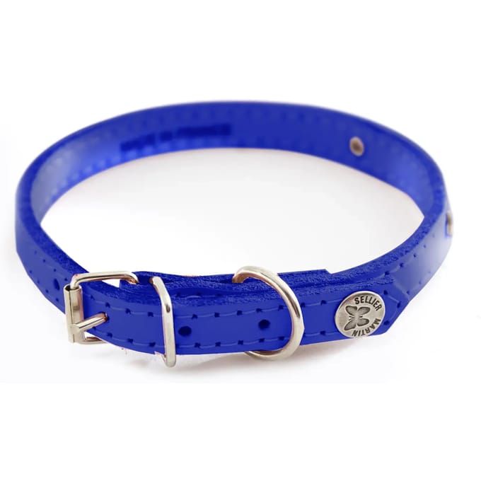 Dogen halsband met stiksels en naamplaatje Martin Sellier