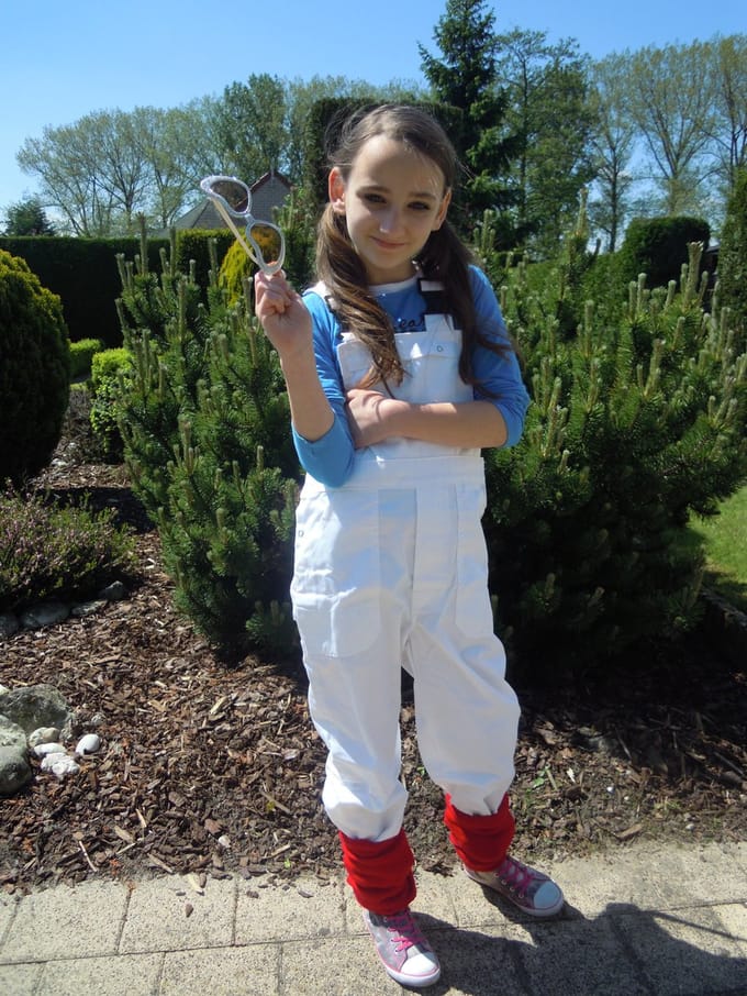 Party Tuinbroek Wit Kinderen Premium - Maat 140