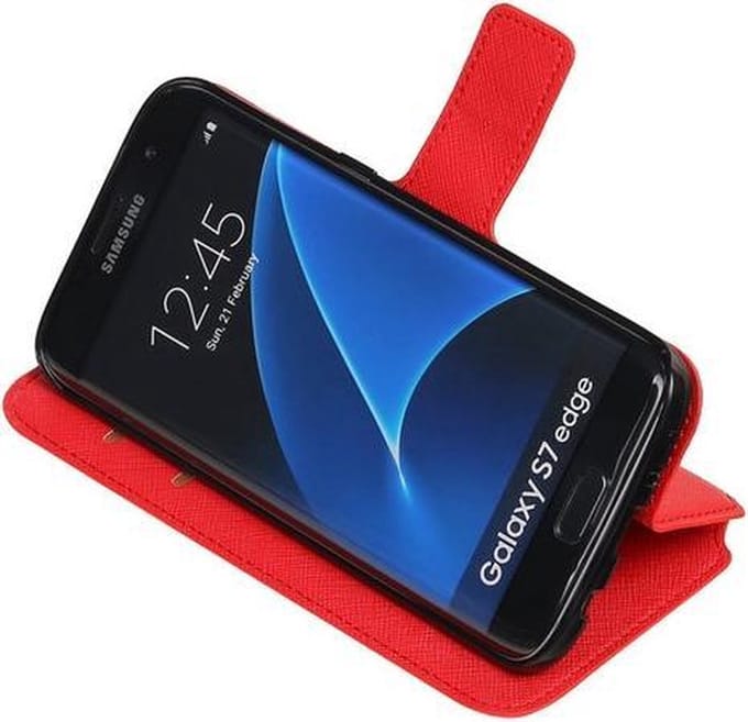 Rood Samsung Galaxy S7 Edge TPU wallet case booktype hoesje HM Book