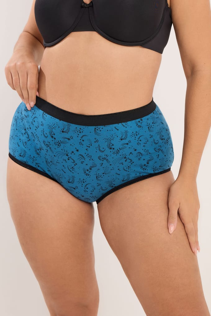 Yours 5 Pack Teal Blue Shooting Star Volledige Slips Size 46-48
