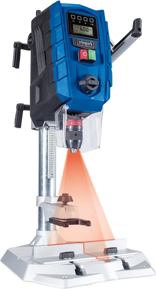 Scheppach Kolomboormachine DP60 - 710W - Max. boordiepte 100mm - Tafelboormachine met laser, LED & digitaal display