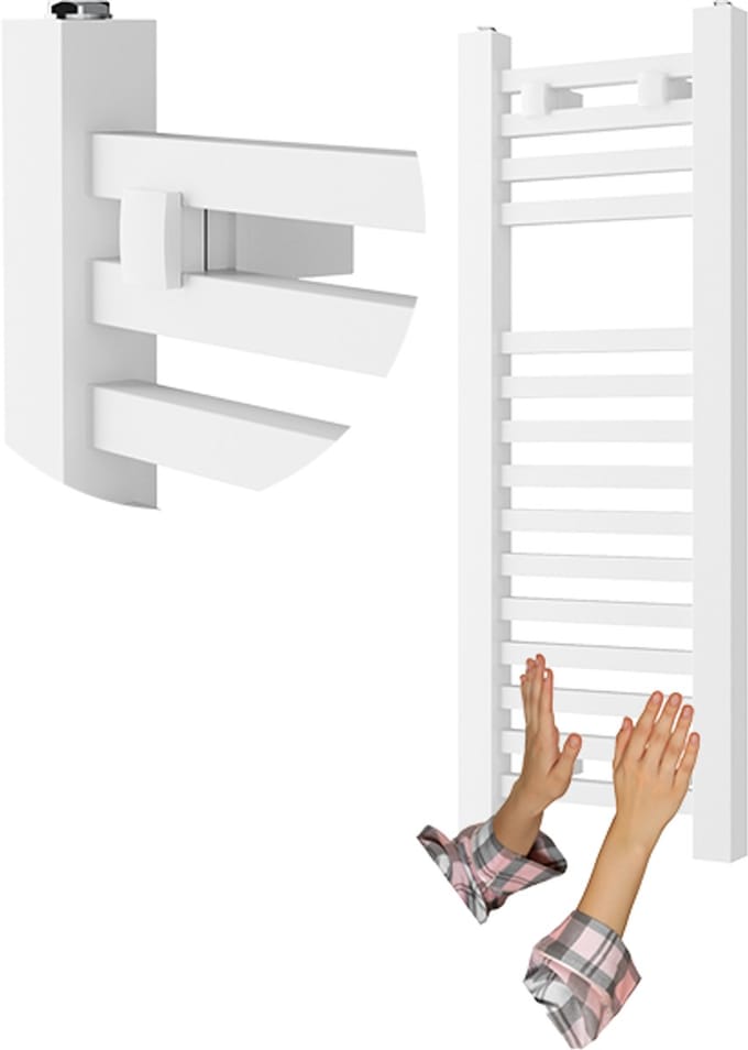 Granitan Handdoekradiator Bergen - 80x30cm - Wit - Ladderdesign - Badkamer Verwarming - CV Radiator