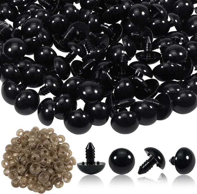 50 Stuks Veiligheidsogen voor Poppen - 18mm Plastic Ogen met Wasringen voor Creatief Knutselen