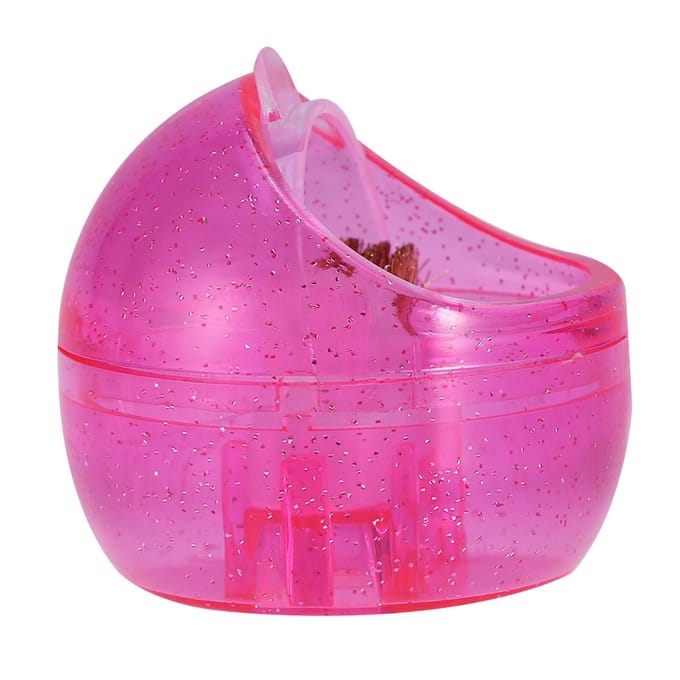 Mini Nail Art-boorkop Dual Clean Brush Stofreiniging Case Box Polijsten Manicure Tool pink