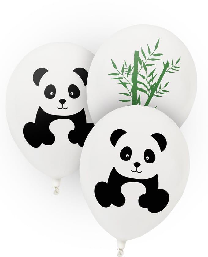 HOBI - 8 Panda latex ballonnen 25 cm verjaardagsdecoratie
