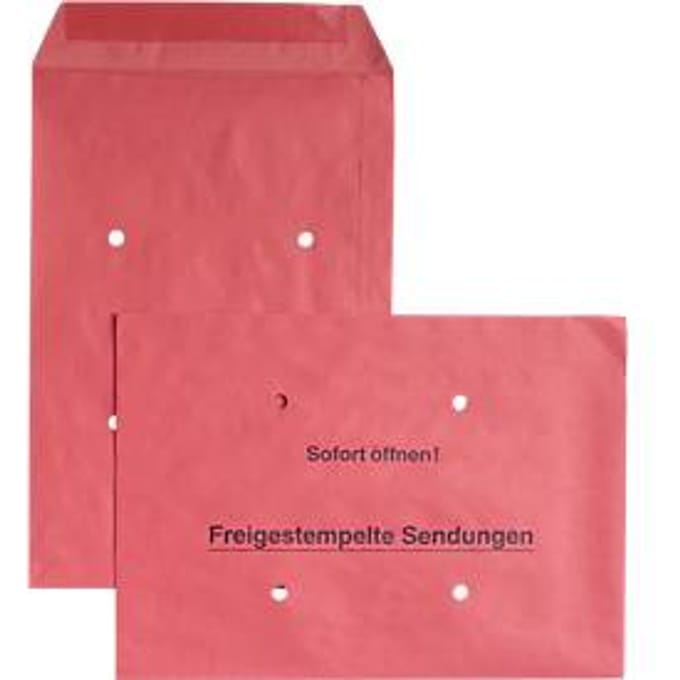 Verzendenveloppen 'port betaald', rood, 250 stuks