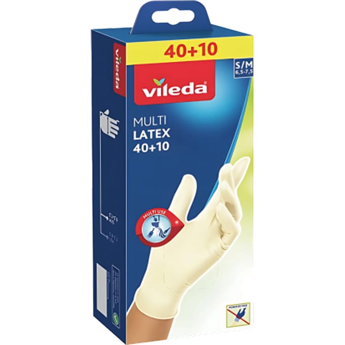 Vileda Multi Latex S/M Wegwerphandschoenen - 50 stuks