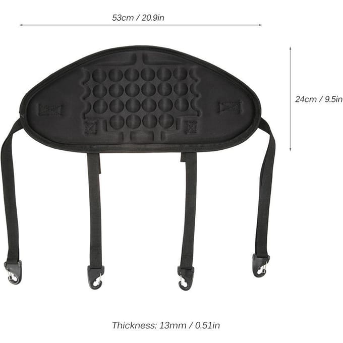 Verstelbare kajak-kanostoel Rugleuning Rugleuning Ondersteuning Rugkussen Antislipband Kussen black