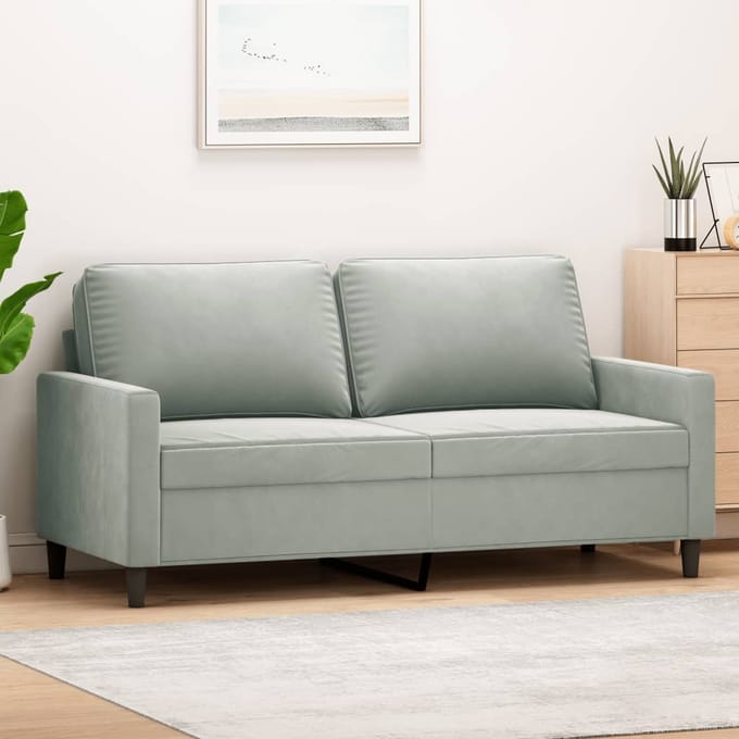 Vidaxl Bank 2-Persoons, Lichtgrijs, 140 Cm, Bekleed met Fluweel