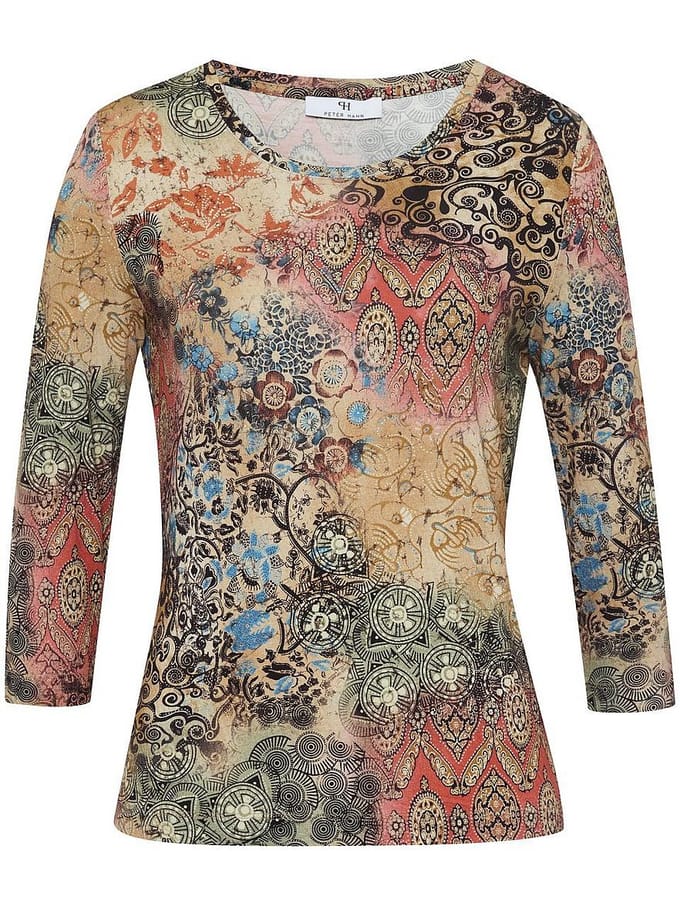 Shirt ronde hals en 3/4-mouwen Van Peter Hahn multicolour