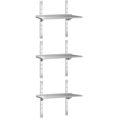 GGM Gastro 3-laags RVS wandschap PREMIUM - 1000x400mm zilver