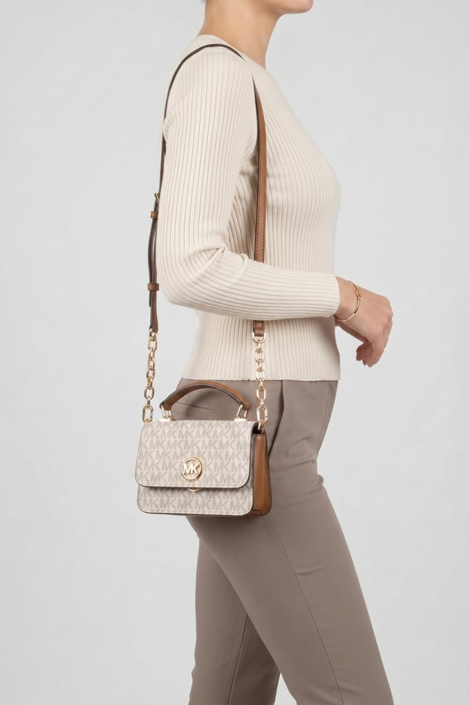 Michael Kors Small Crossbody Vanilla/acrn Maat: OS | Handtassen Outlet | Dames | Beige