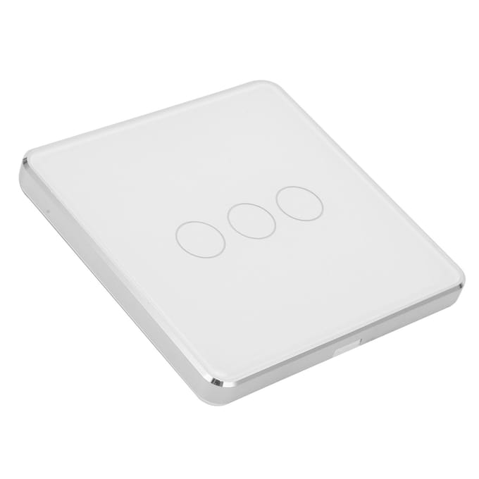 Slimme Draadloze Lichtschakelaar Touchpaneel Afstandsbediening 3-weg voor TUYA Zigbee met Timer white