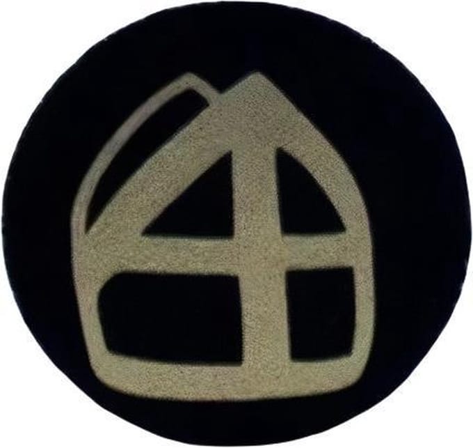 Witbaard Button Met Mijter 5 Cm Textiel Zwart/goud