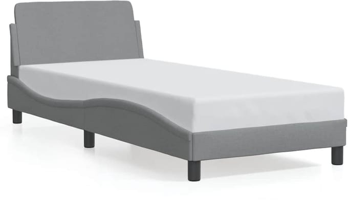 vidaXL - Bedframe - Dover - lichtgrijs - 90x190 - cm - stof