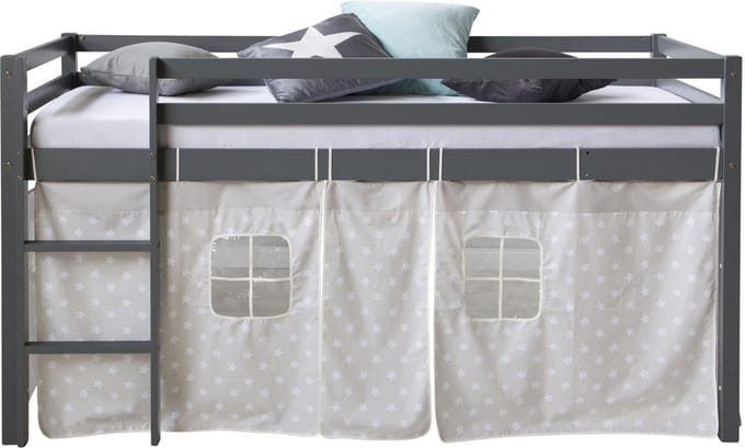 Homestyle4u Hoogslaper - 90x200 cm - Grijs - met sterren