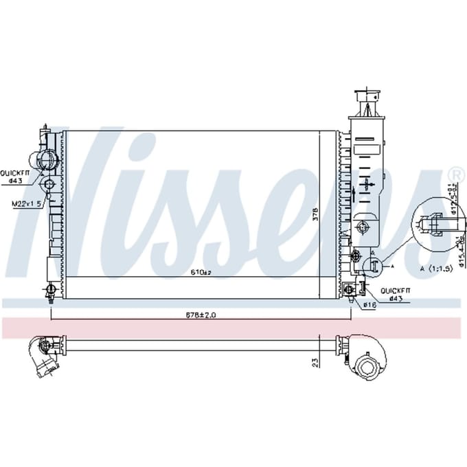 Radiator, motorkoeling NISSENS 63528