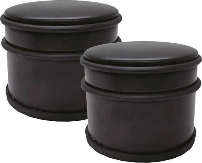 Benson Deurstopper - 2x - zwart-mat - D9 cm - 1,1 kg