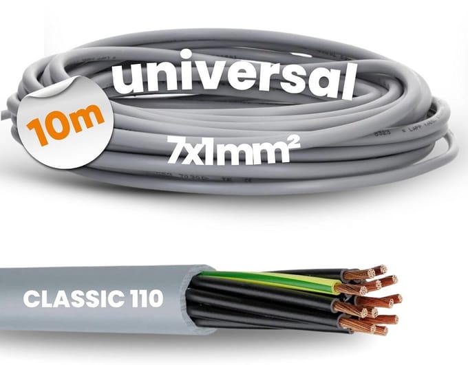 10 meter PVC Stuurleiding 7x1,0 mm² met Beschermingsgeleider