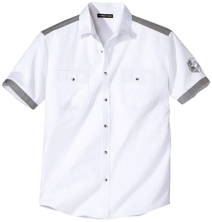 ATLAS FOR MEN - Wit pilotenoverhemd Ocean - Heren - Verkrijgbaar in grote maten - L