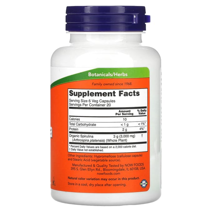 Spirulina Natural 500mg - 120 v-caps
