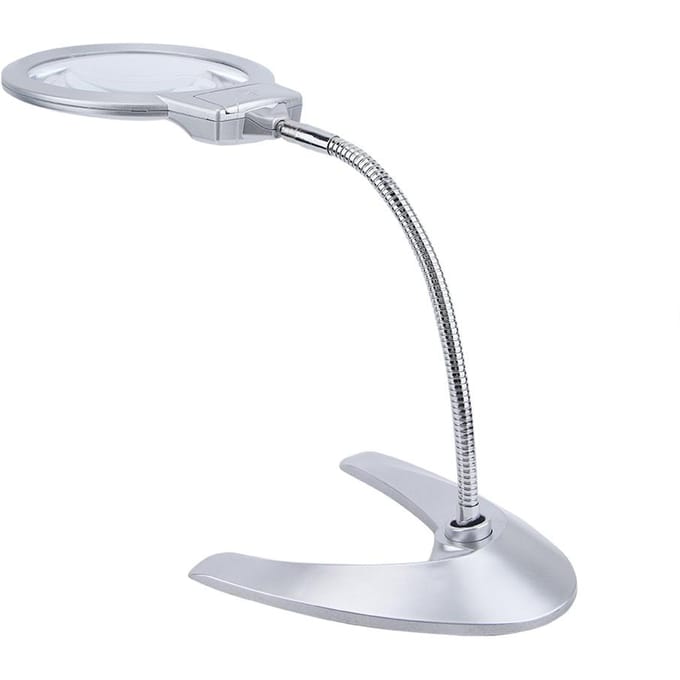 2.5X 5X 130mm Bureau Vergrootglas Vergrootglas met 2 LED Licht wit