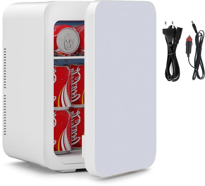 Puluomis - Mini koelkast 20L - Skincare & make-up fridge - 12V & 220V - Koel & warm - Auto koelkast - Compact - Wit