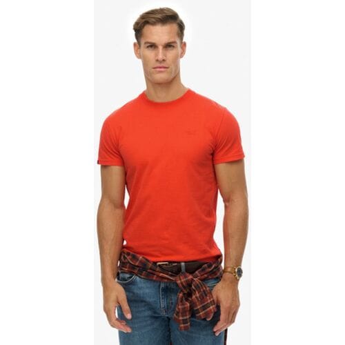 Superdry T-shirt Essential Logo Emb Tee M1011245b Um2 Bold Orange Mannen Maat - 3XL