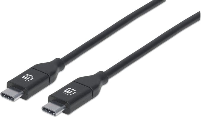 Manhattan USB-kabel USB 2.0 USB-C stekker, USB-C stekker 2.00 m Zwart 355247