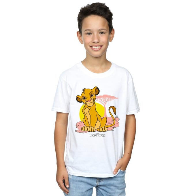 Disney Jongens The Lion King Simba Pastel T-Shirt (Wit)