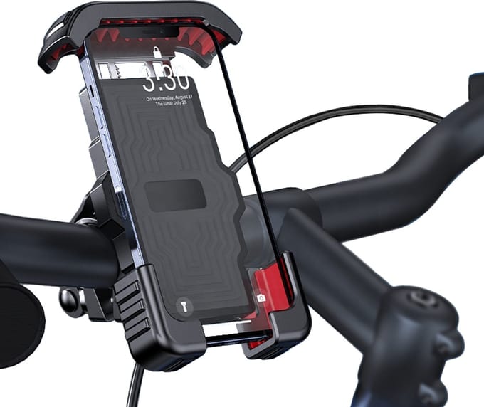 Perfeqt Telefoonhouder Fiets & Motor - Universele Smartphone Houder - Schokbestendig & Verstelbaar - Black & Red