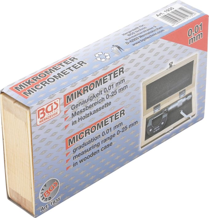 Micrometer 0 - 25 mm BGS 1935