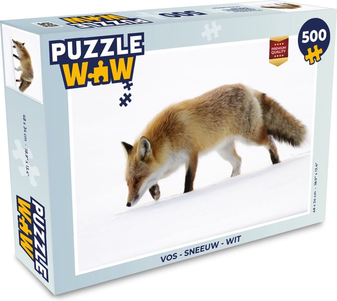 Puzzel Vos - Sneeuw - Wit - Legpuzzel - Puzzel 500 stukjes