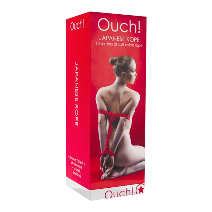 Ouch! Japanse Bondage Touw voor Stoute Spellen - 10m - Rood
