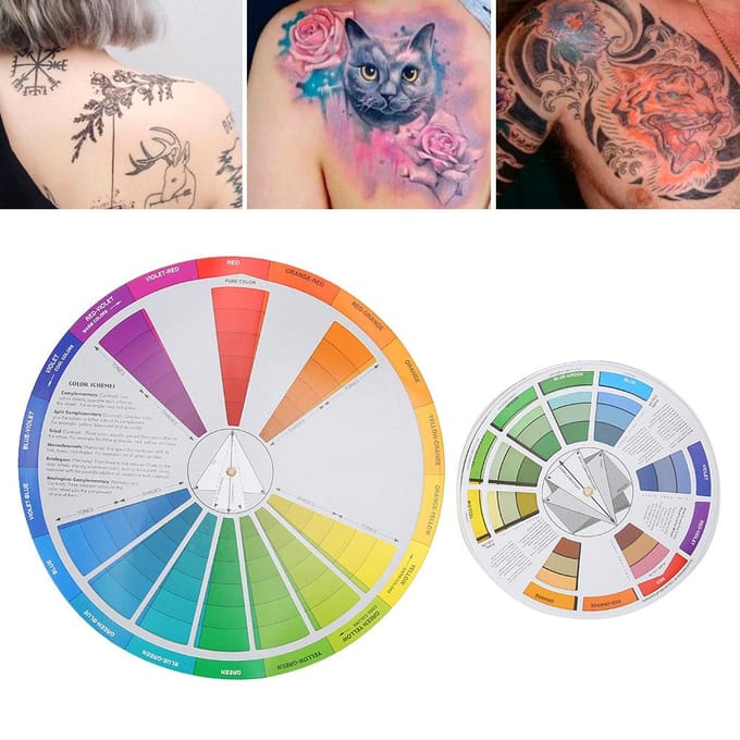 2 stuks Tattoo Kleurenwiel Pigment Kleurenwiel Menggids Tattoo Accessoire blue
