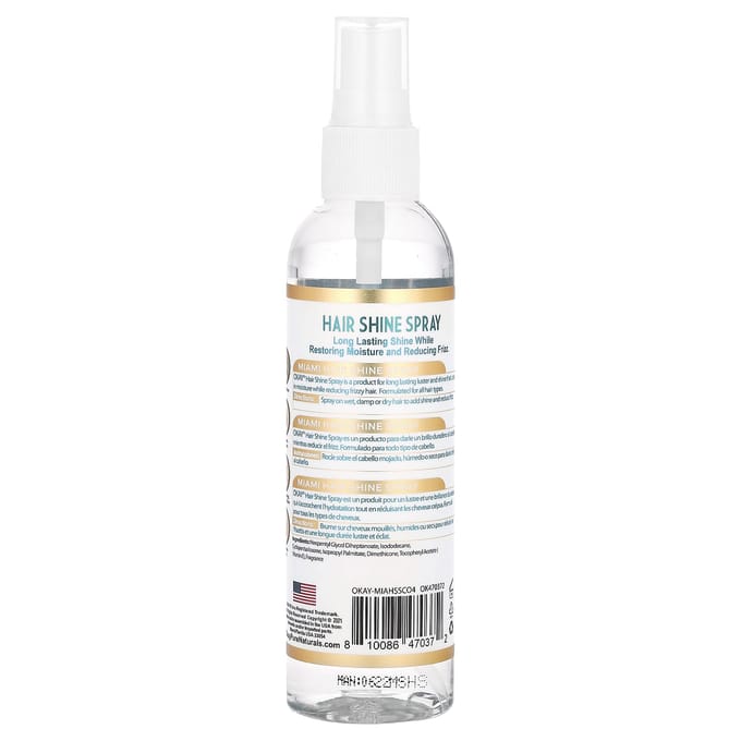 Okay Pure Naturals, Miami South Beach Curls, Spray brillance, Noix de coco, 113 g (118ml) white