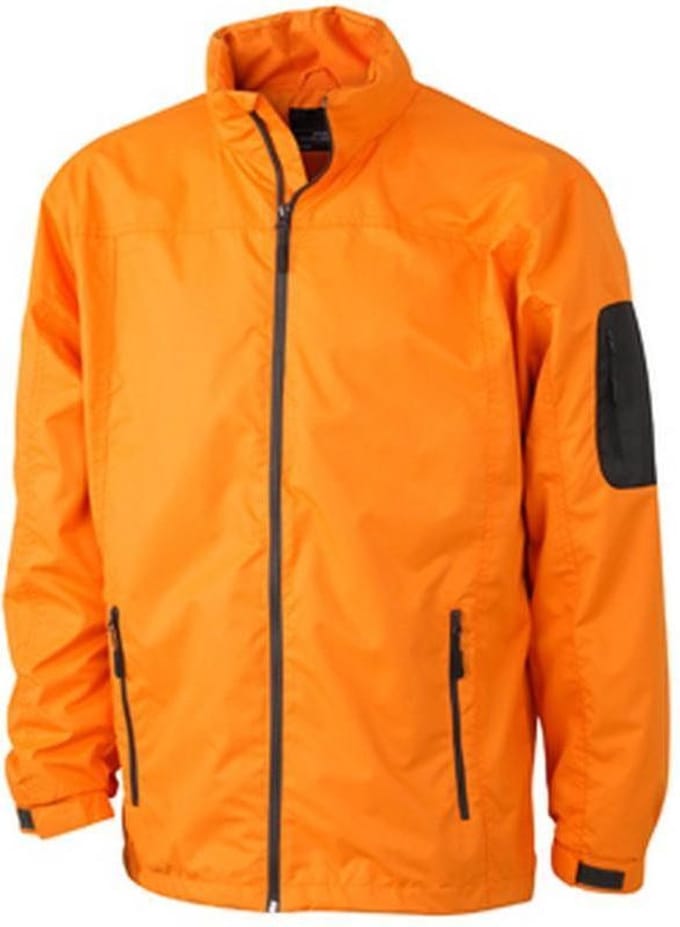 James and Nicholson Heren Windbreker (Oranje/Koolstof Grijs)