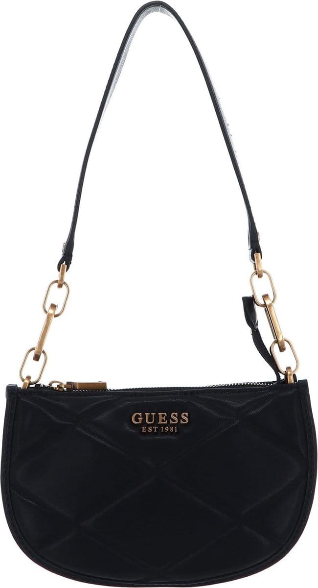 GUESS Schoudertas Cilian Top Zip Saddle Bag Black Zwart