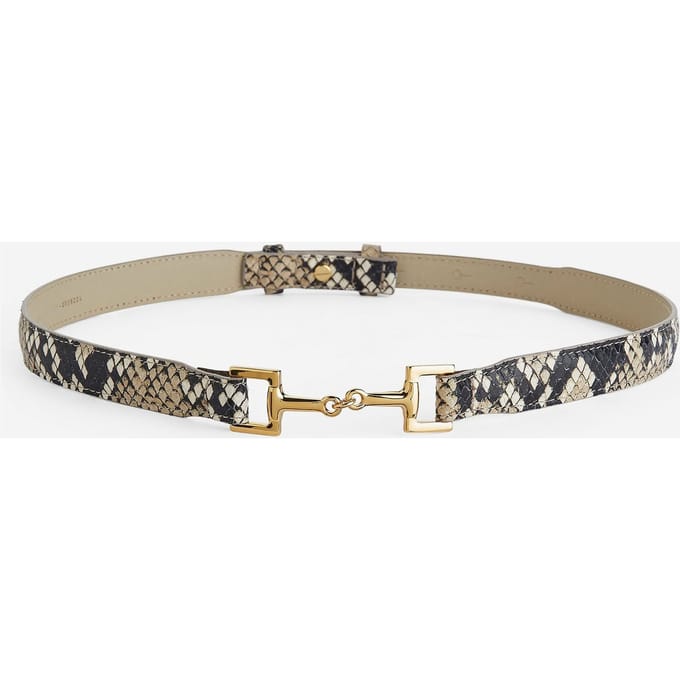 ARKET Kayla Belt Snake Brown Maat: S | Riemen Outlet | Dames | Beige