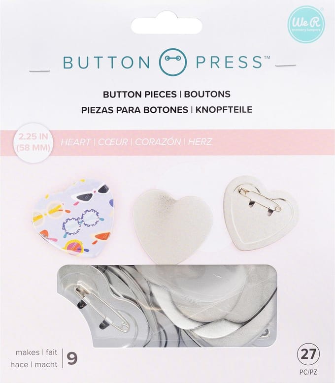 Kit 9 heart button - button press - We R