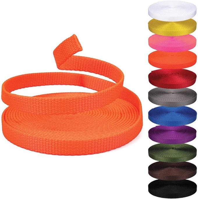 Nylon Singelband - Utility Webbing Touw - Vracht Bevestigen - Weerbestendig Elastisch - 10 meter - Oranje